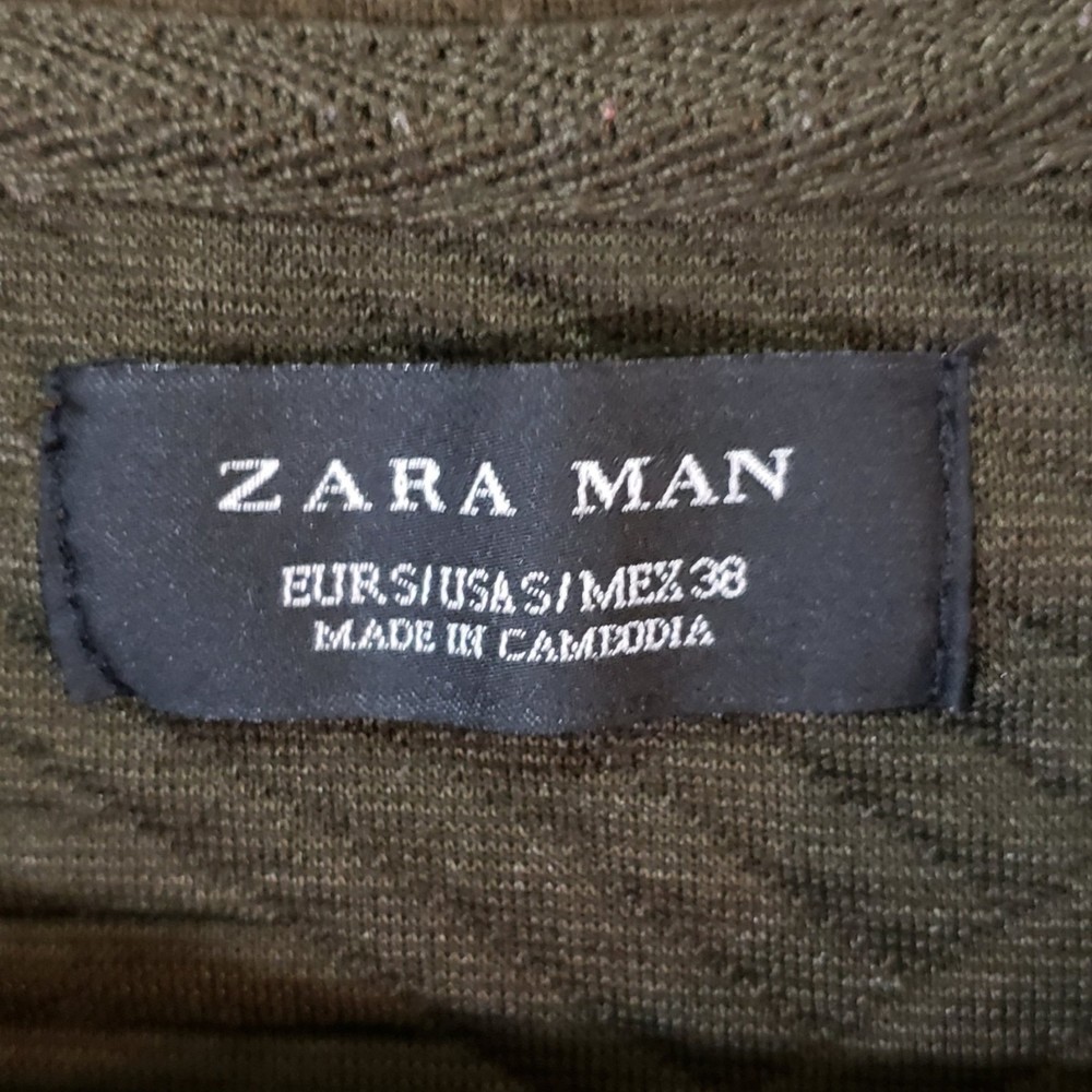 Zara Olive Green Crewneck Sweatshirt Size S - Picture 5 of 6